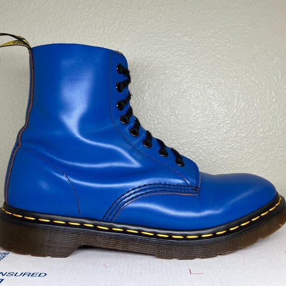 Dr. Martens Womens 8.5 boots Blue 8-eye royal 1460 archive pascal vintage smooth - Picture 8 of 15